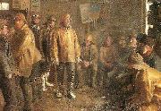 Michael Ancher i kobmandens bod en vinterdag, nar der ikke fiskes Spain oil painting artist